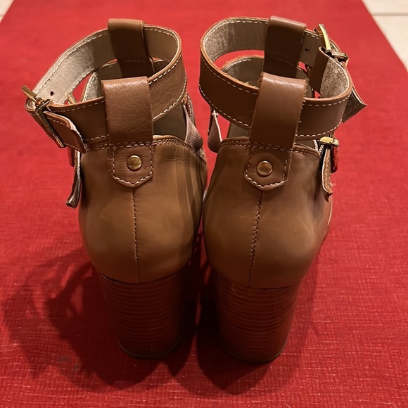 SEYCHELLES Double Ankle Strap High Heel Leather Booties 7.5 - Picture 6 of 7